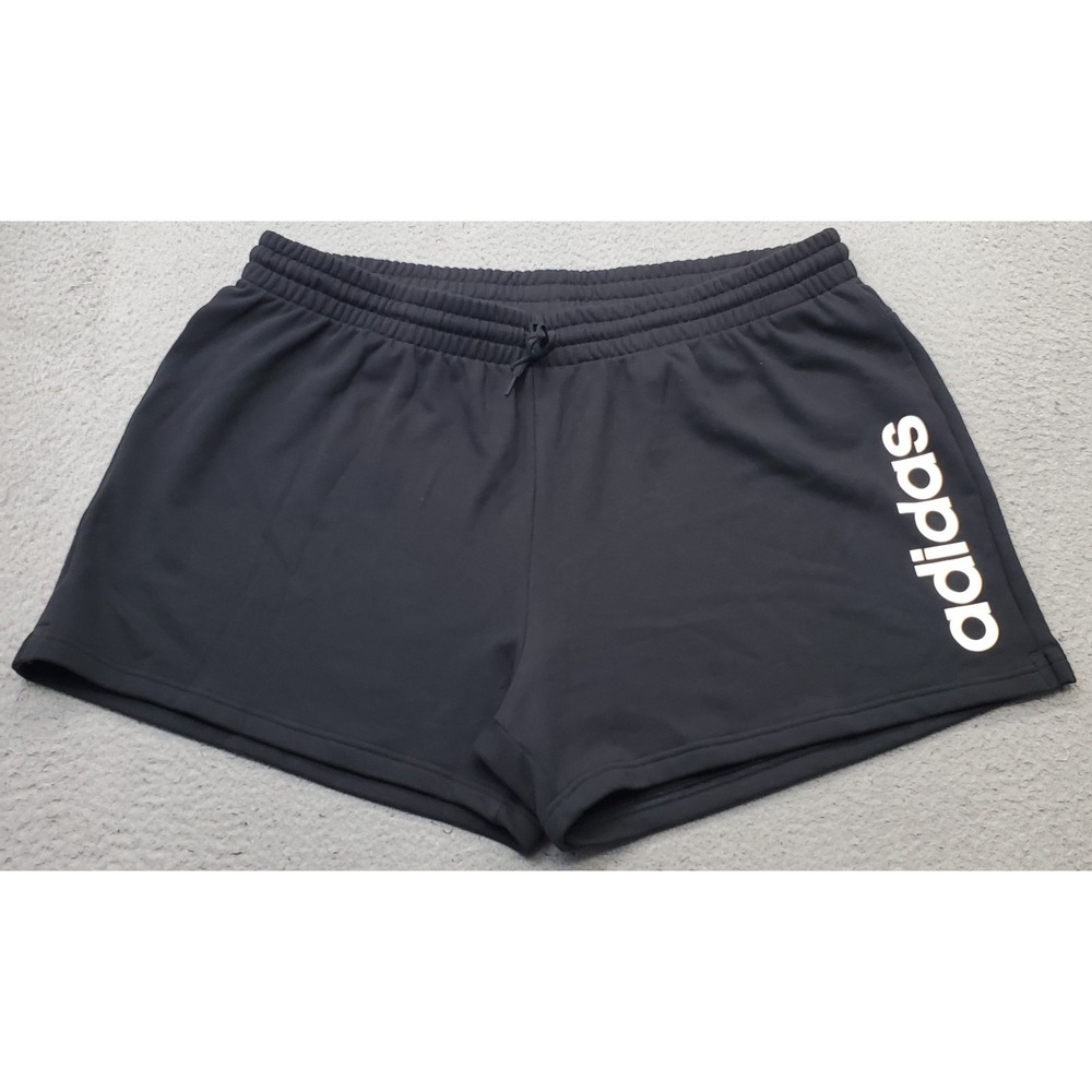 Adidas Essentials Linear French Terry Shorts Womens 4X Black Gym Athletic Fit